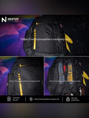 Nike Black Backpack with Yellow Accents